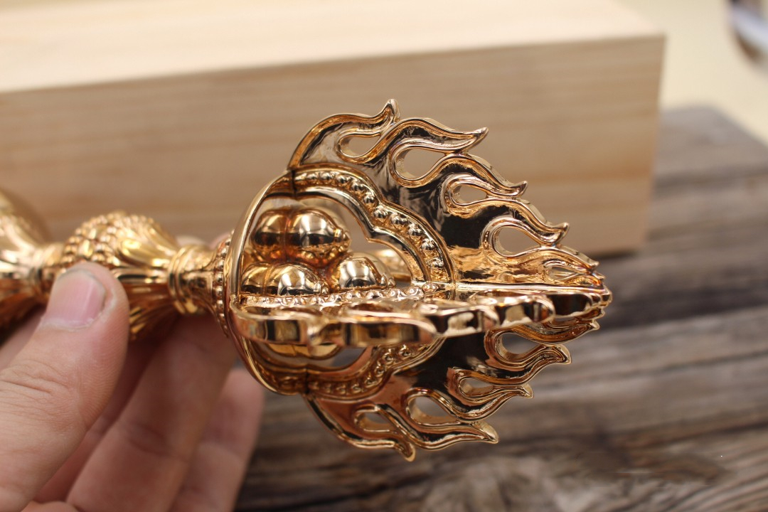 密教法器 宝珠金剛杵 仏教法具 真鍮製 vajra 22cm | monsterdog.com.br
