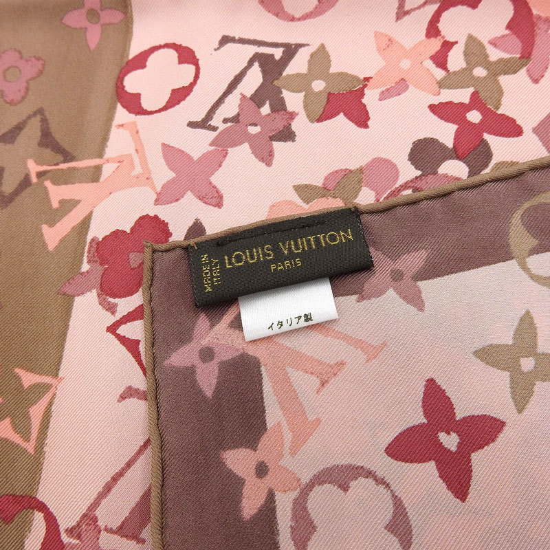 ルイヴィトン LOUIS VUITTON スカーフ モノグラム シルク ピンク系