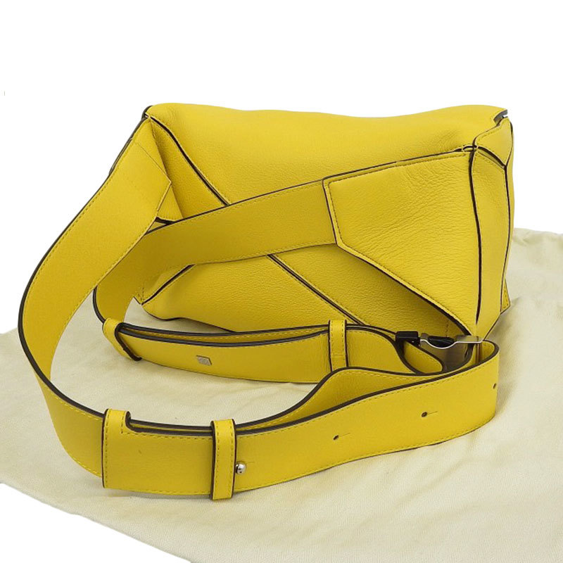 カーキ×インディゴ 超希少 LOEWE ロエベ アナグラム リアルクロコ