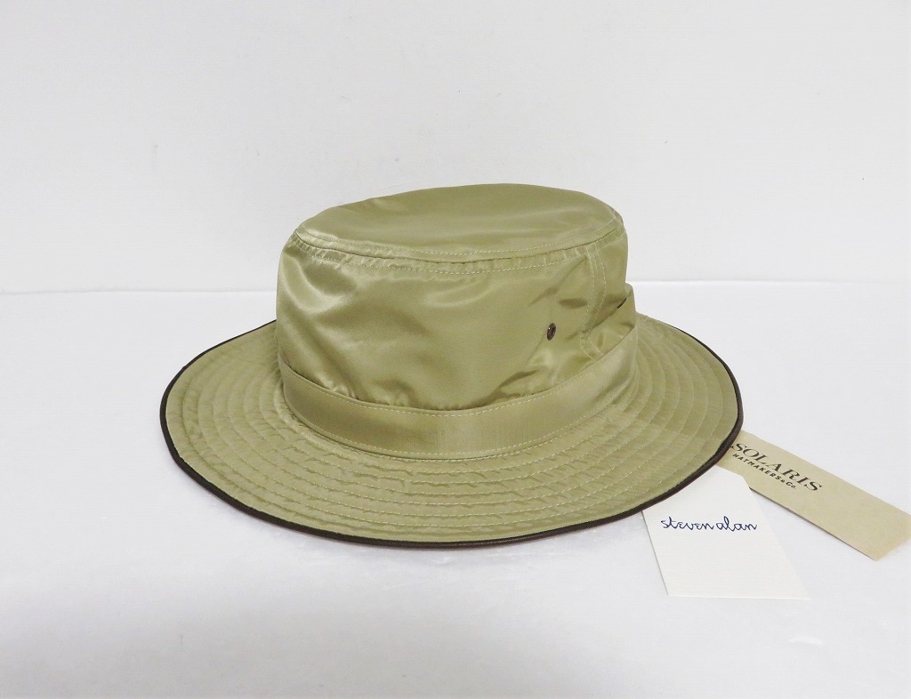 送料無料 新品 SOLARIS HATMAKERS & Co. JUNGLE HAT 59 ベージュ 日本製 ソラリス レザーパイピング ジャングル ナイロン ハット 帽子 _画像1