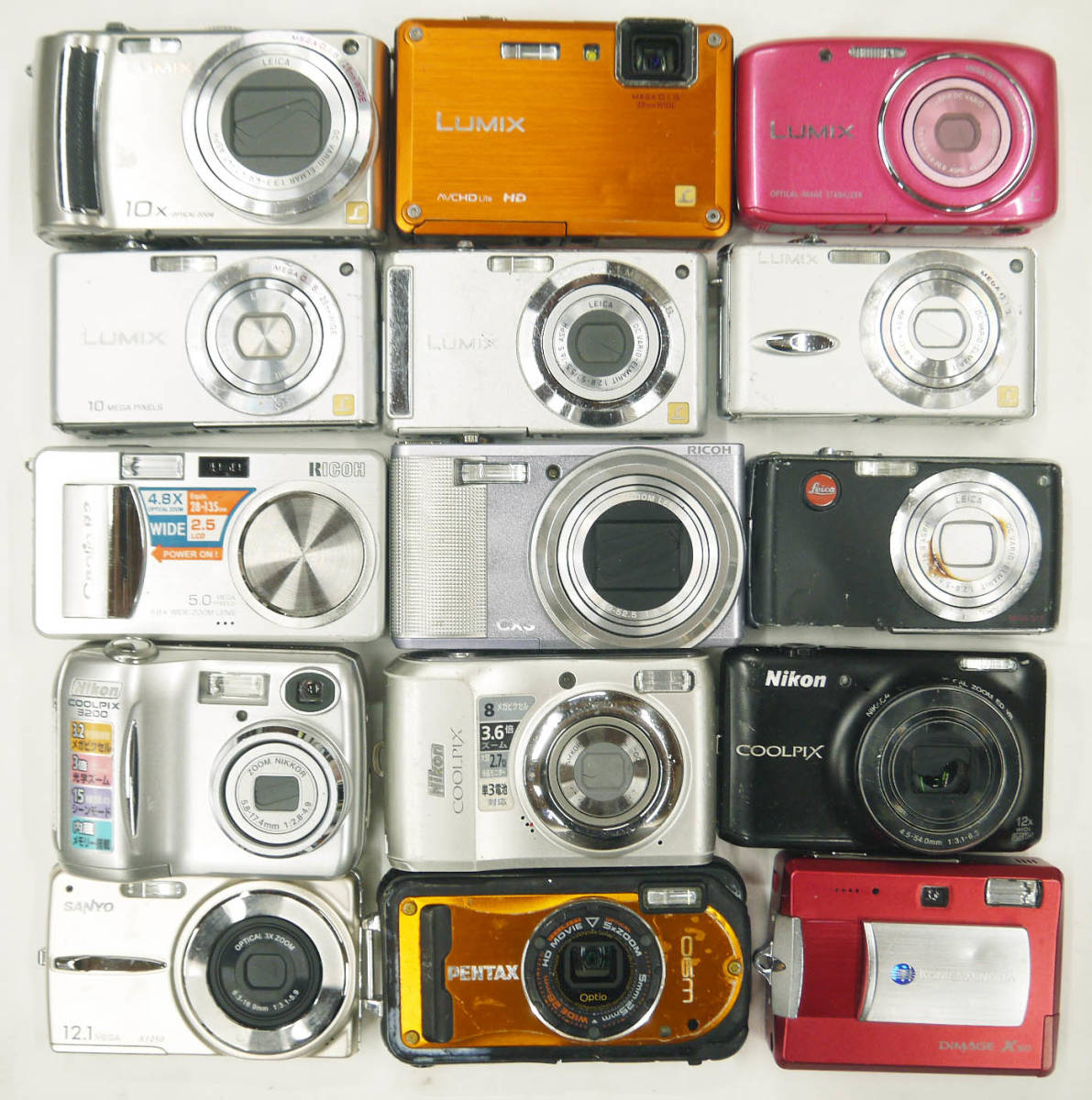 H92●大量 デジタル カメラ 約11.8㎏ 62台 まとめてセット 62個 デジカメ Nikon SONY Canon CASIO RICOH OLYMPUS Panasonic FUJIFILM Kodak 4