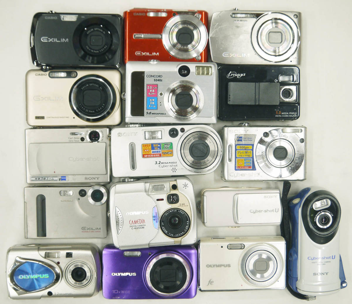 H92●大量 デジタル カメラ 約11.8㎏ 62台 まとめてセット 62個 デジカメ Nikon SONY Canon CASIO RICOH OLYMPUS Panasonic FUJIFILM Kodak 6