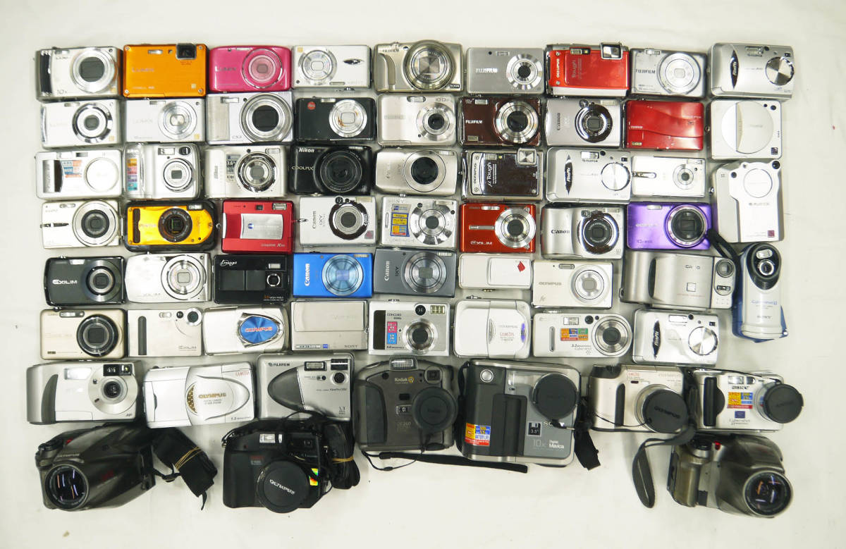 H92●大量 デジタル カメラ 約11.8㎏ 62台 まとめてセット 62個 デジカメ Nikon SONY Canon CASIO RICOH OLYMPUS Panasonic FUJIFILM Kodak