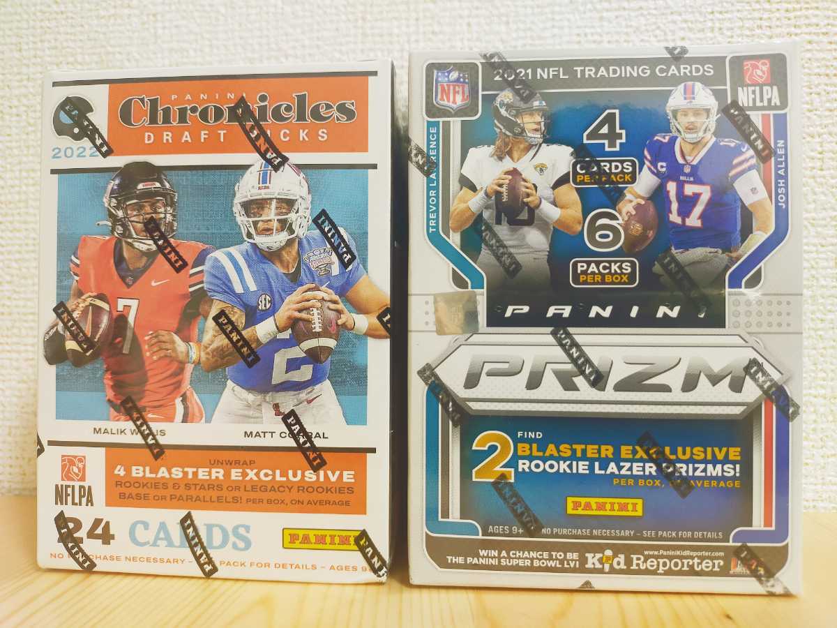 2個 NFL Panini Card Box パニーニ アメリカンフットボール 2021 プリズム 2022 クロニクルズ カード ブラスターボックス Chronicles Prizm