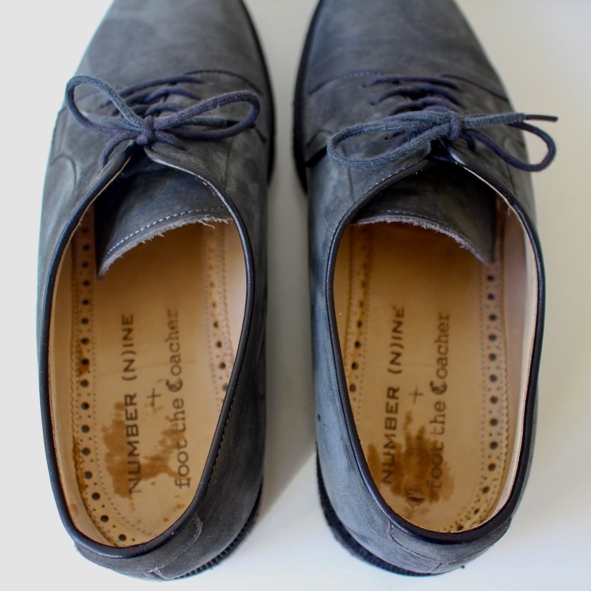 ナンバーナイン × FOOT THE COACHER フットザコーチャー 靴 ヌバックアッパー ラバーソール チャコールグレー 8 （w-1963）_画像3