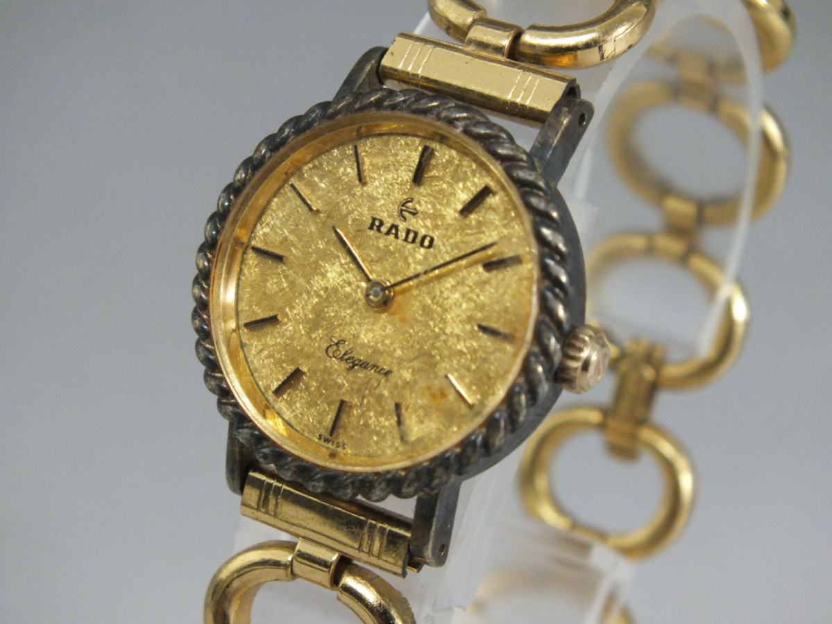 RADO/ラドー エレガンス 925刻印 銀無垢 レディース腕時計 ゴールド