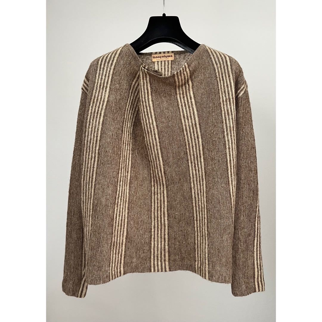 Mサイズ ISSEY MIYAKE 1980s PULLOVER KNIT col.MINED BROWN