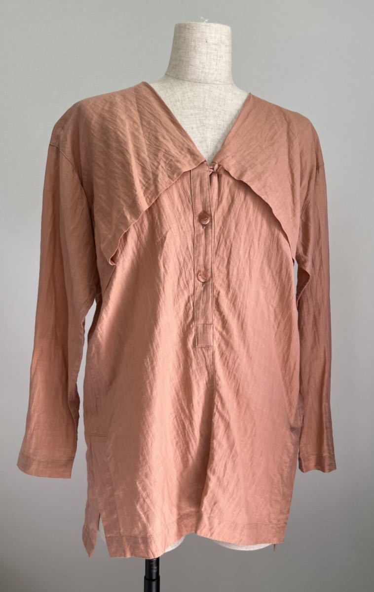 ISSEY MIYAKE 80s PULLOVER SHIRT col.SHRIMP PINK size.9_画像8