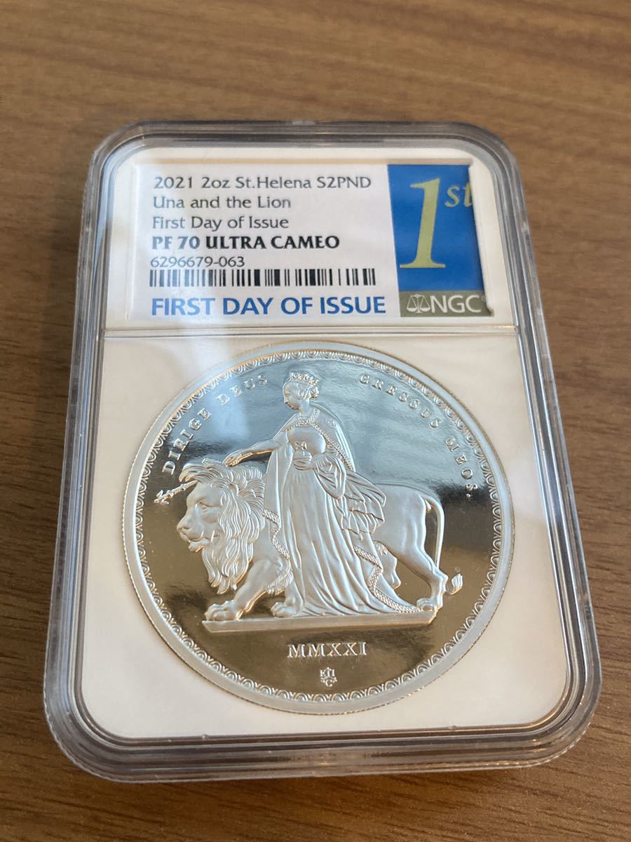 NGC PF70UC+FDI】2オンス銀貨 ウナとライオン マスターピース版 2021年
