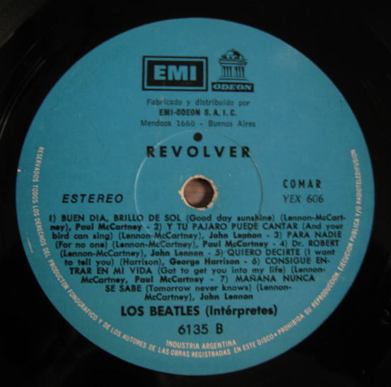 アルゼンチン盤 ブルーラベル The Beatles / Revolver _画像6