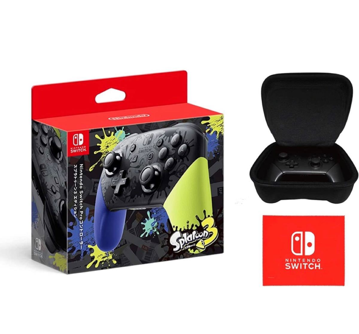新品】Switch Proコントローラー スプラトゥーン3+専用ポーチ+クロス ...