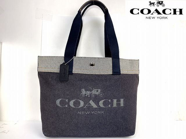 極美品 送料無料 コーチ COACH デニム キャンバス トートバッグ 肩掛け