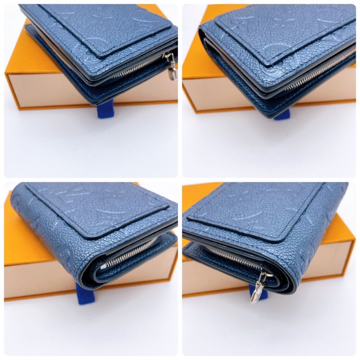 希少】ルイヴィトン M80943 ポルトフォイユ・クレア 財布 ネイビー www