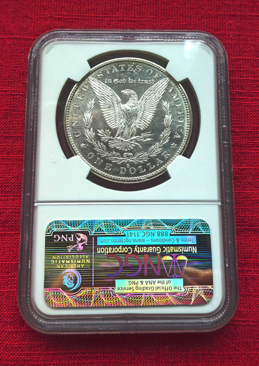 アメリカ鑑定1880-S MORGAN Silver Dollar NGC MS64 鑑定済み 希少
