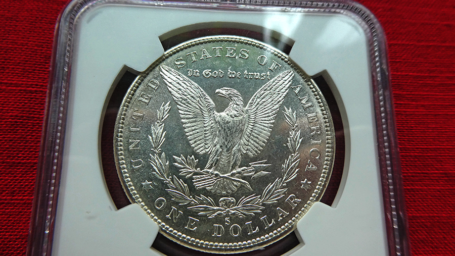 アメリカ鑑定1880-S MORGAN Silver Dollar NGC MS64 鑑定済み 希少