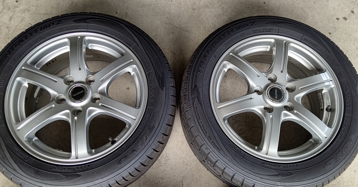 山口)BALMINUM 16インチ 6.5J+54 5H/114.3 TOYO トランパスmpZ 21年製 205/55R16 中古 4本セット ▲C220917N01 JJ17Cの画像3