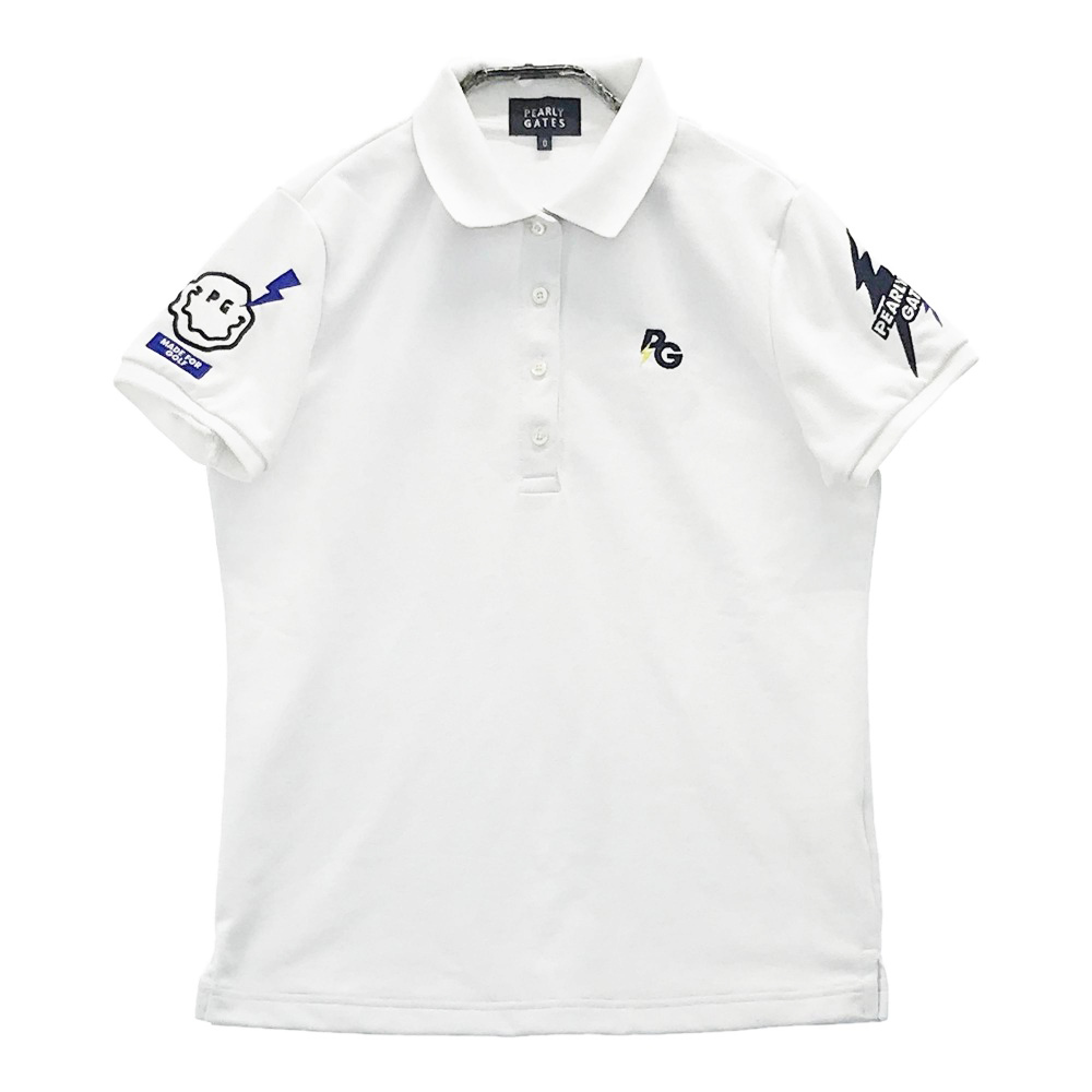 PEARLY GATES パーリーゲイツ 2022年モデル 半袖ポロシャツ 刺繍 ホワイト系 [240001782510] ゴルフウェア  レディース