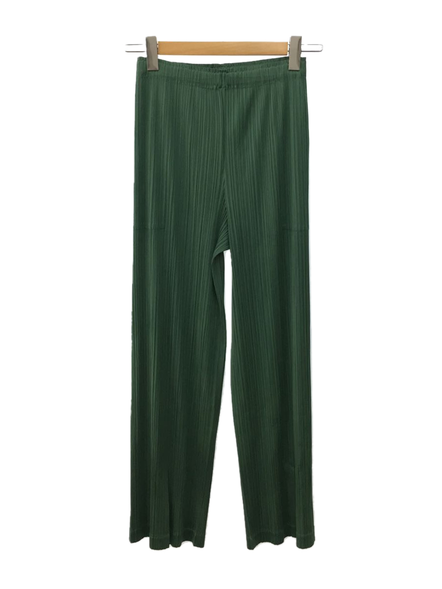 PLEATS PLEASE ISSEY MIYAKE◇ストレートパンツ/3/ポリエステル/GRN