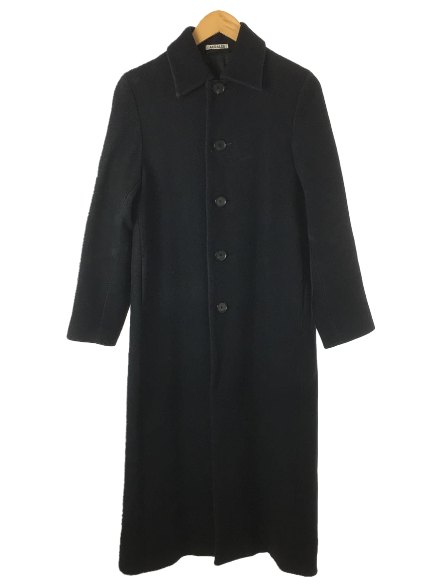 AURALEE◇19AW/WOOL SILK MELTON MAXI COAT/ステンカラーコート/1