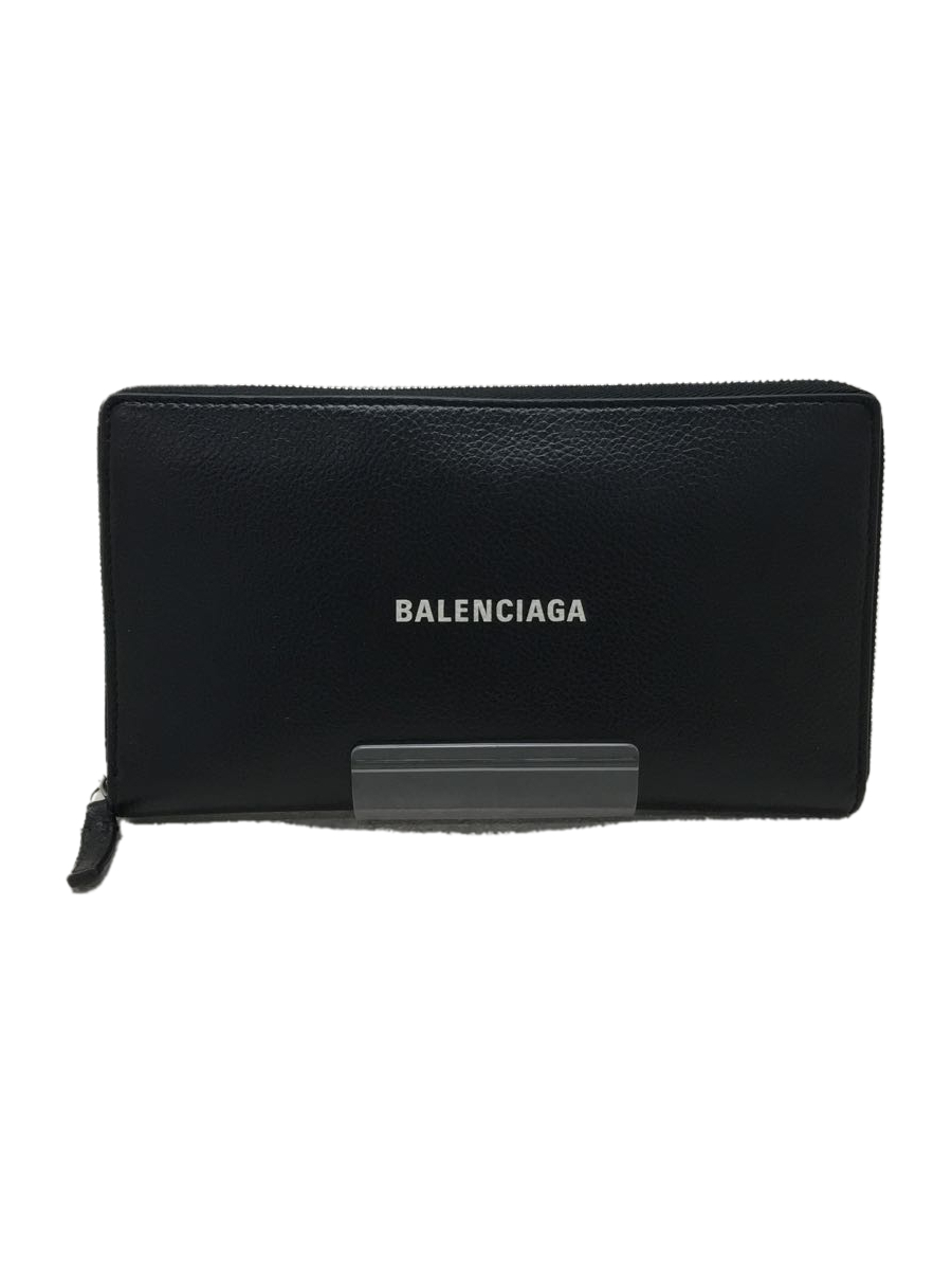 BALENCIAGA◇長財布/レザー/BLK/無地 | monsterdog.com.br
