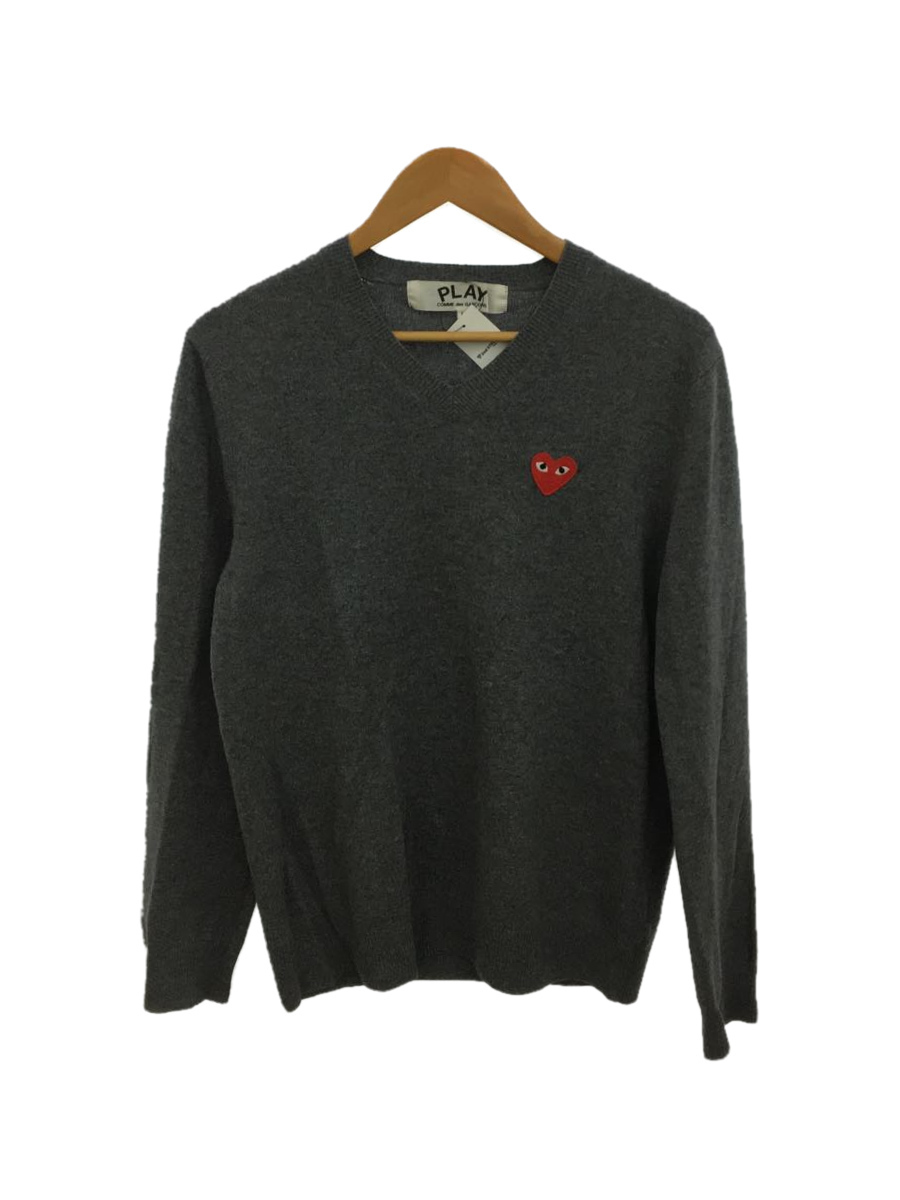 COMME des GARCONS HOMME◇セーター(薄手)/L/ウール/GRY/無地 www.ndc