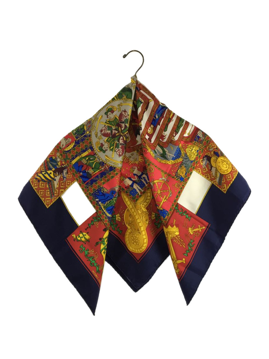 HERMES◇カレ90 LE TAROT_タロットカード/シルク/NVY/総柄/レディース