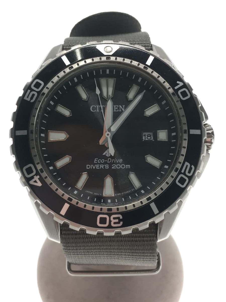 CITIZEN◇ソーラー腕時計/アナログ/BLK/GRY/E168-S111501 www