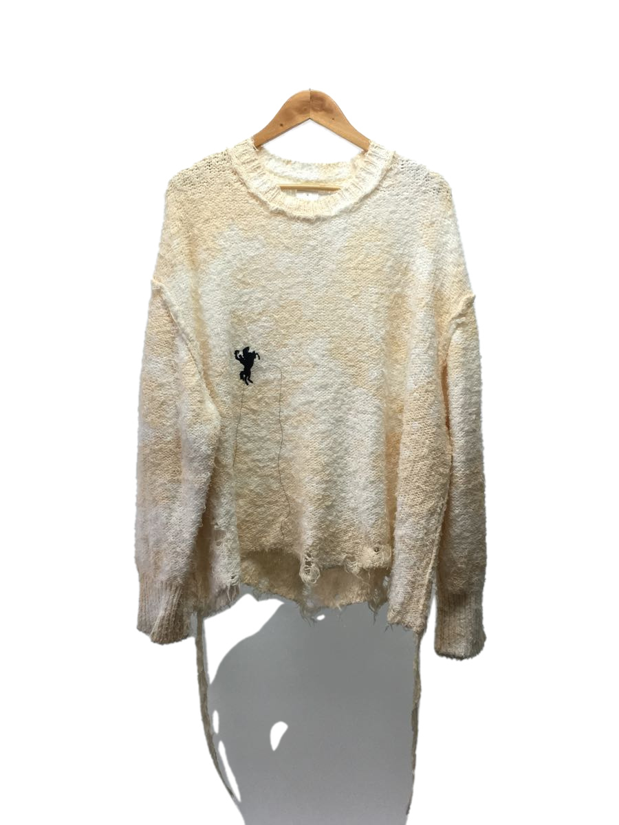 doublet◇RECYCLE COTTON BLEACHED PULLOVER IVORY/セーター(薄手)/M/コットン/BEG 