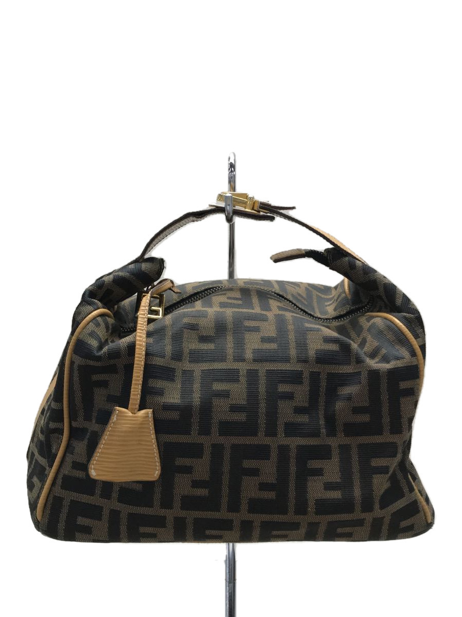 FENDI◇ポーチ/キャンバス/ブラウン/総柄/ズッカ/バニティバック/FENDI