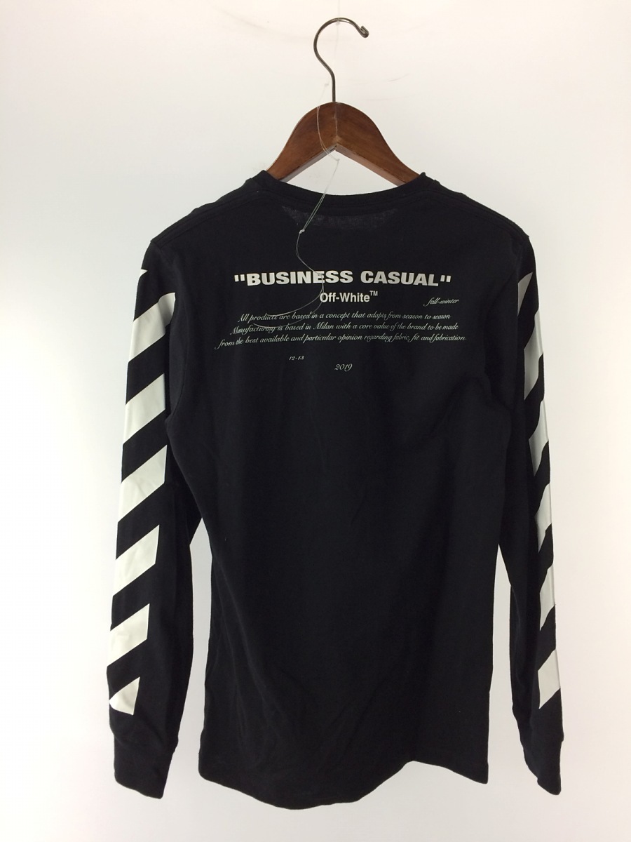 OFF-WHITE◇18AW/ロンT/ベルニーニプリント/XS/コットン/ブラック