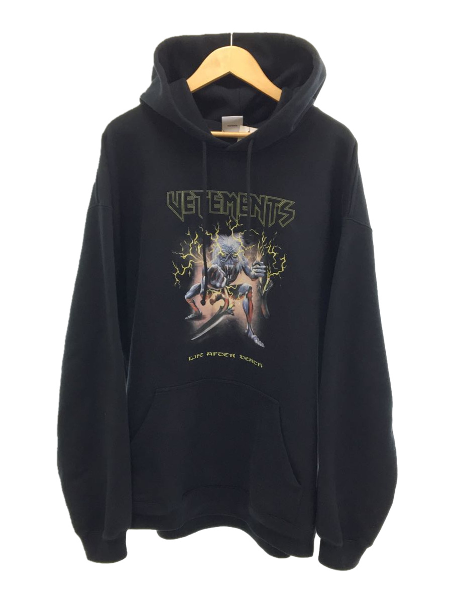 VETEMENTS◇21SS/エレクトリックヘビーメタル/パーカー/S/コットン/BLK