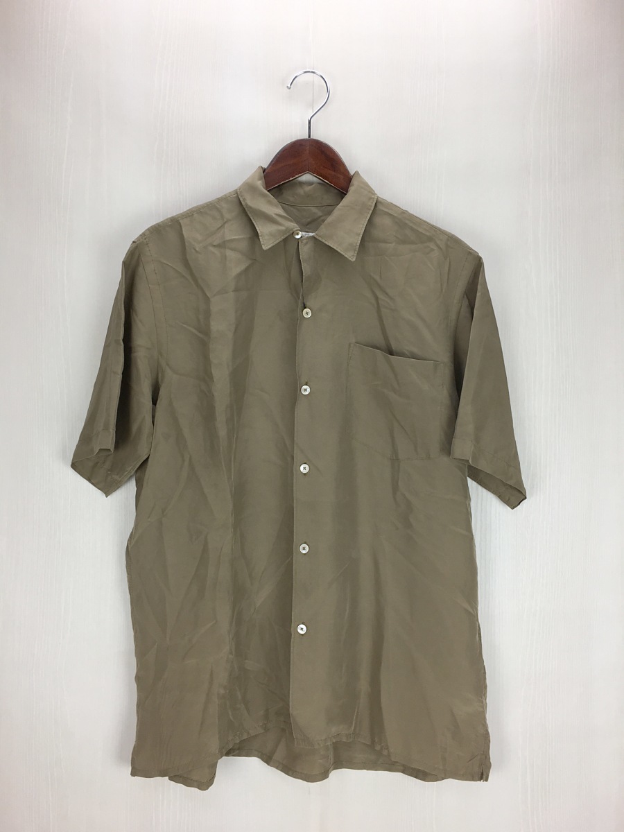 COMOLI◆K01-02015/BSHOP別注/オープンカラーシャツ/半袖シャツ/1/シルク/BRW