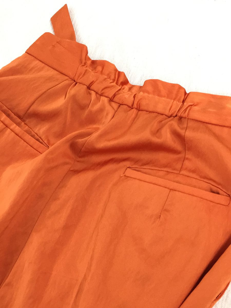 MAISON SPECIAL◇19SS/2タックサテンパンツ/38/レーヨン/ORN