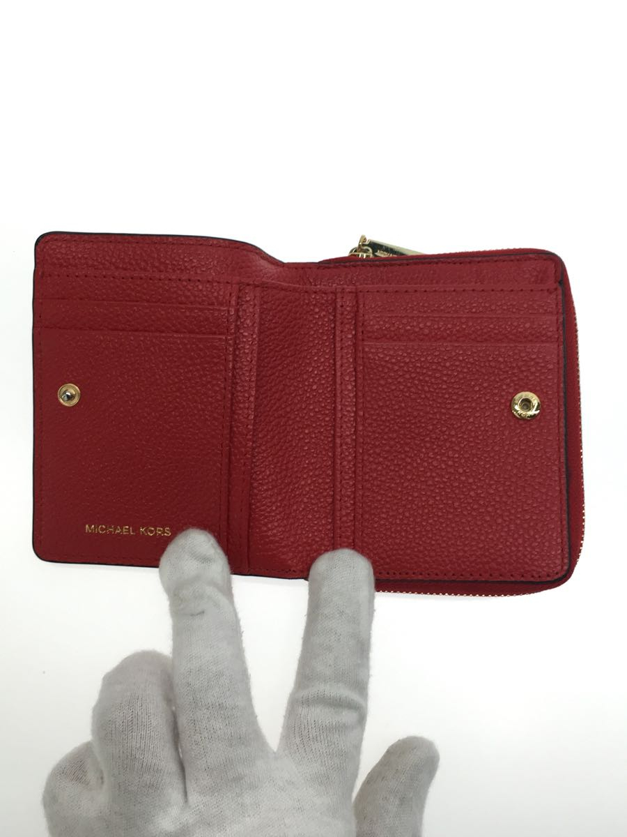 偉な MICHAEL KORS◇2つ折り財布/レザー/RED/レディース/32H9GJ6Z8L