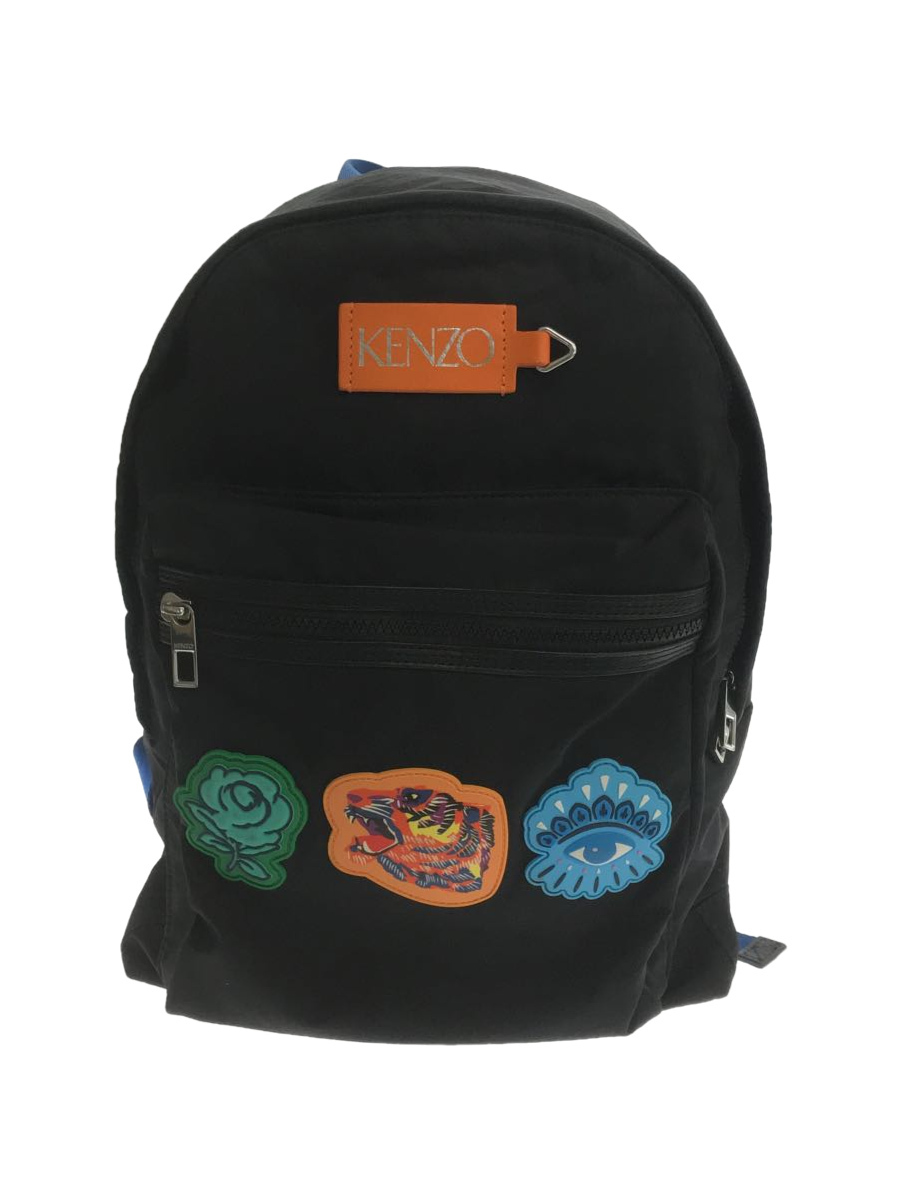正規通販 KENZO◆BTS ICON Badges Backpack/使用感有/リュック/ナイロン/ブラック/SU0178 リュックサック、デイパック