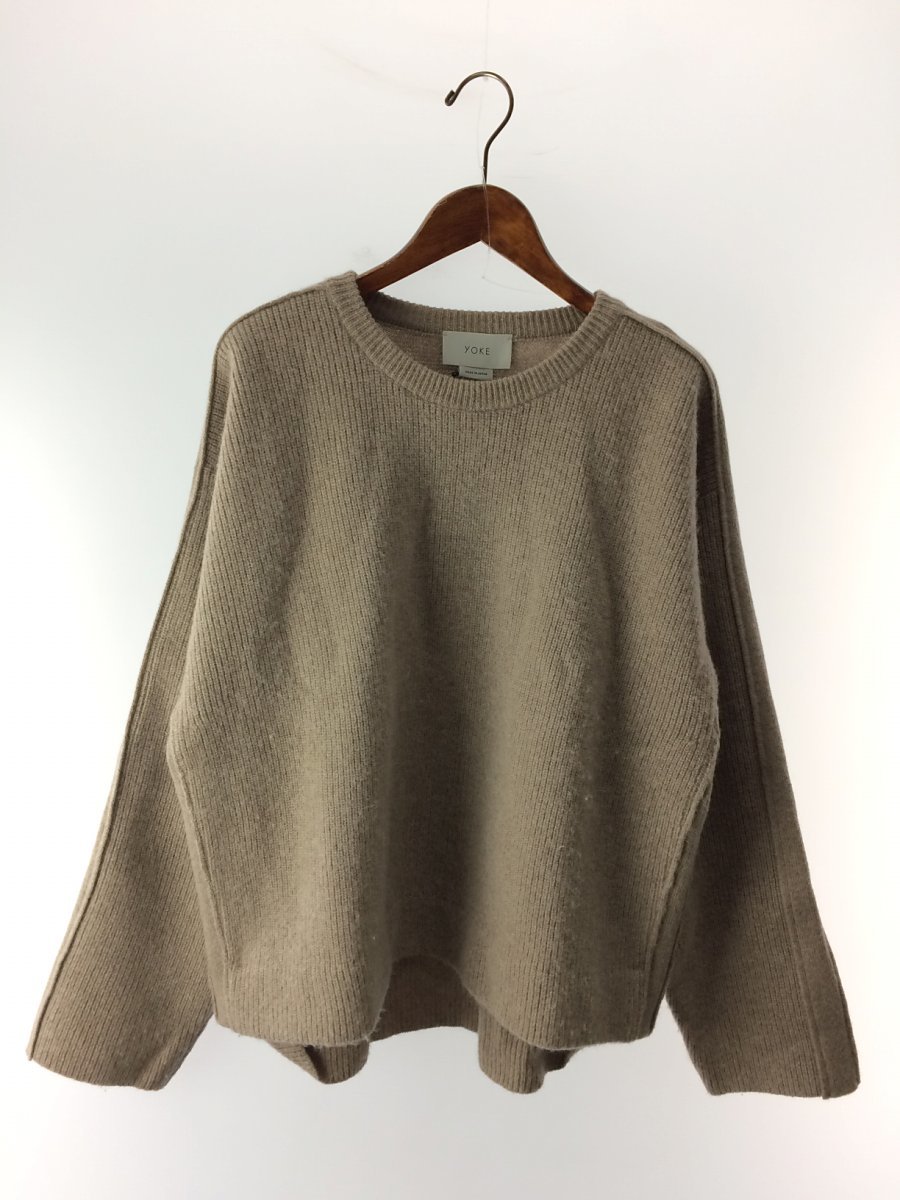 YOKE◇7G ALPACA WOOL CARDIGAN RIB STITCH KNIT/YK19AW0065S/S/BEG
