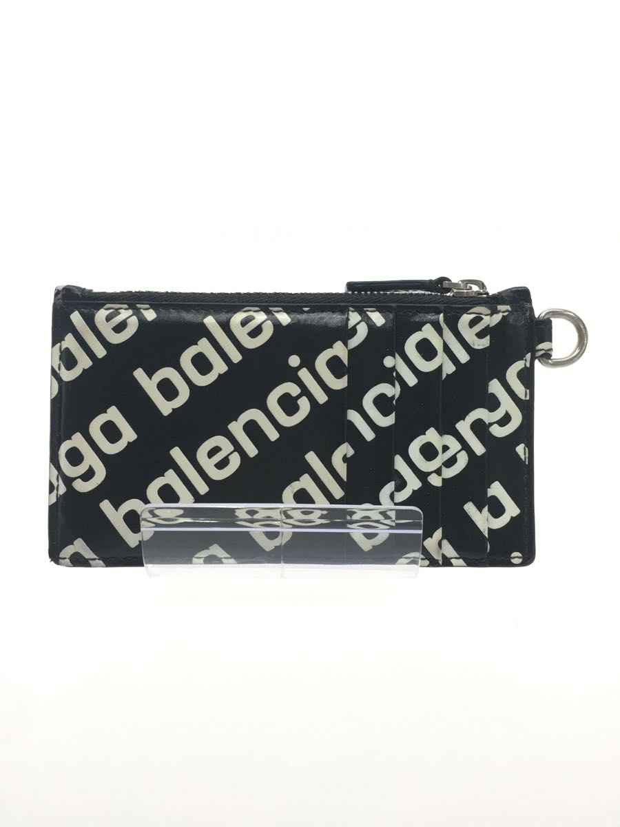 BALENCIAGA◇キーリング付キャッシュカードケース/BLK/ブラック/総柄