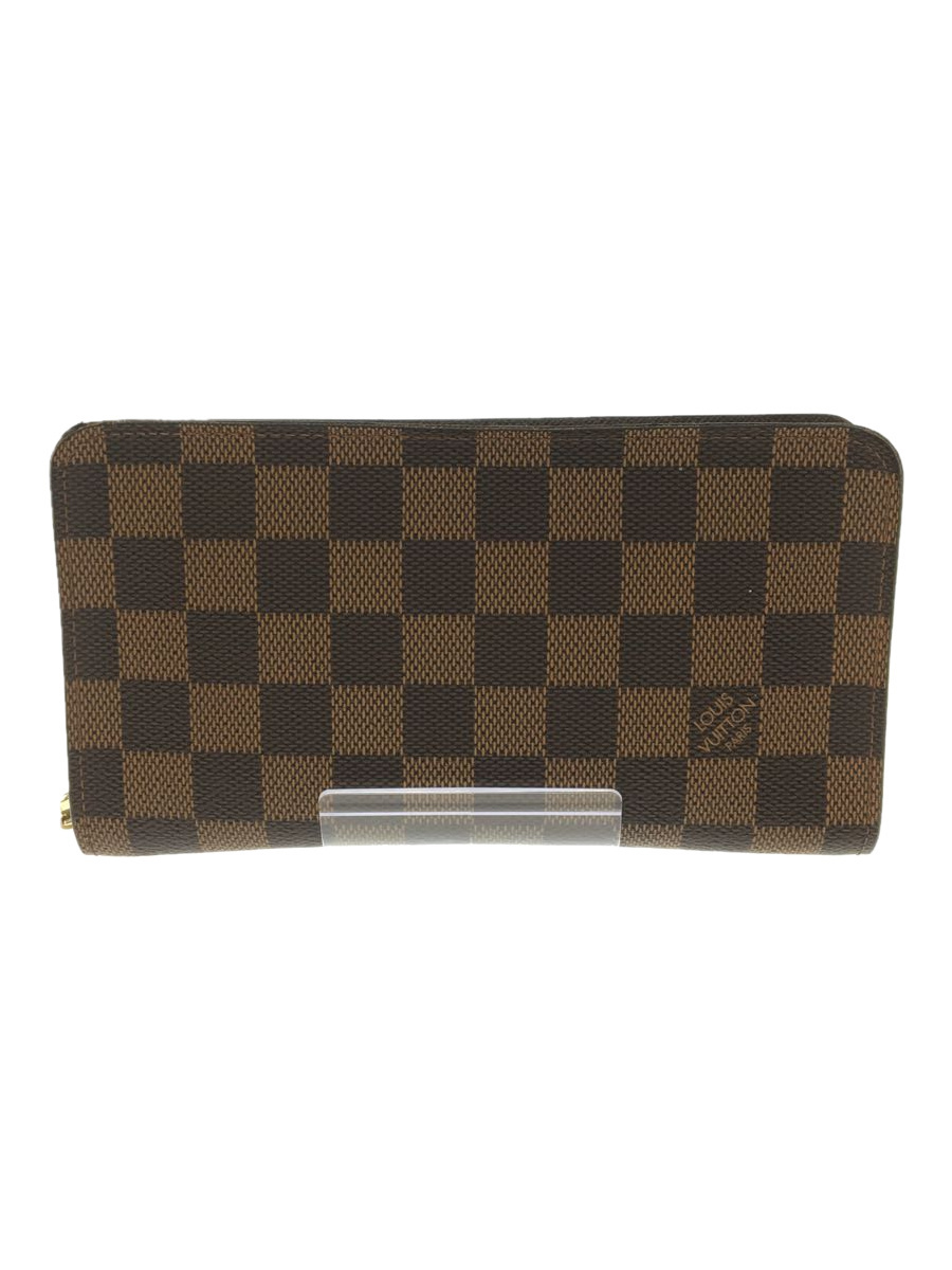 LOUIS VUITTON◇ポルトモネジップ_ダミエエベヌ/N61728/長財布/ロング