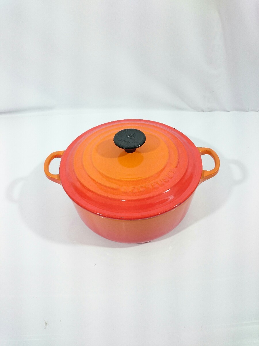 LE CREUSET◇LE CREUSET ココットロンド 20cm ホーロー両手鍋 www