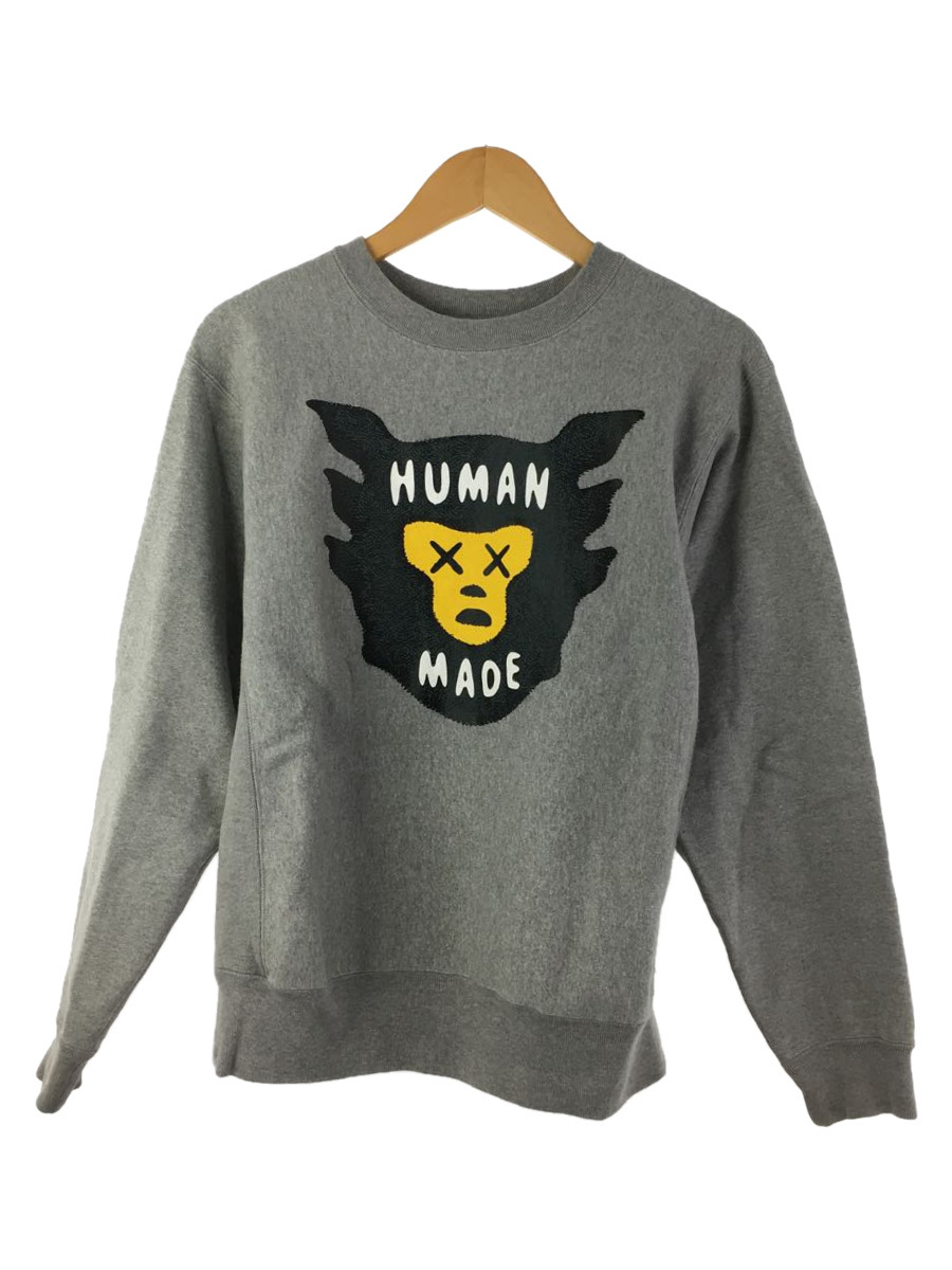 HUMAN MADE◇ヒューマンメイド×KAWS//スウェット/S/コットン/GRY www
