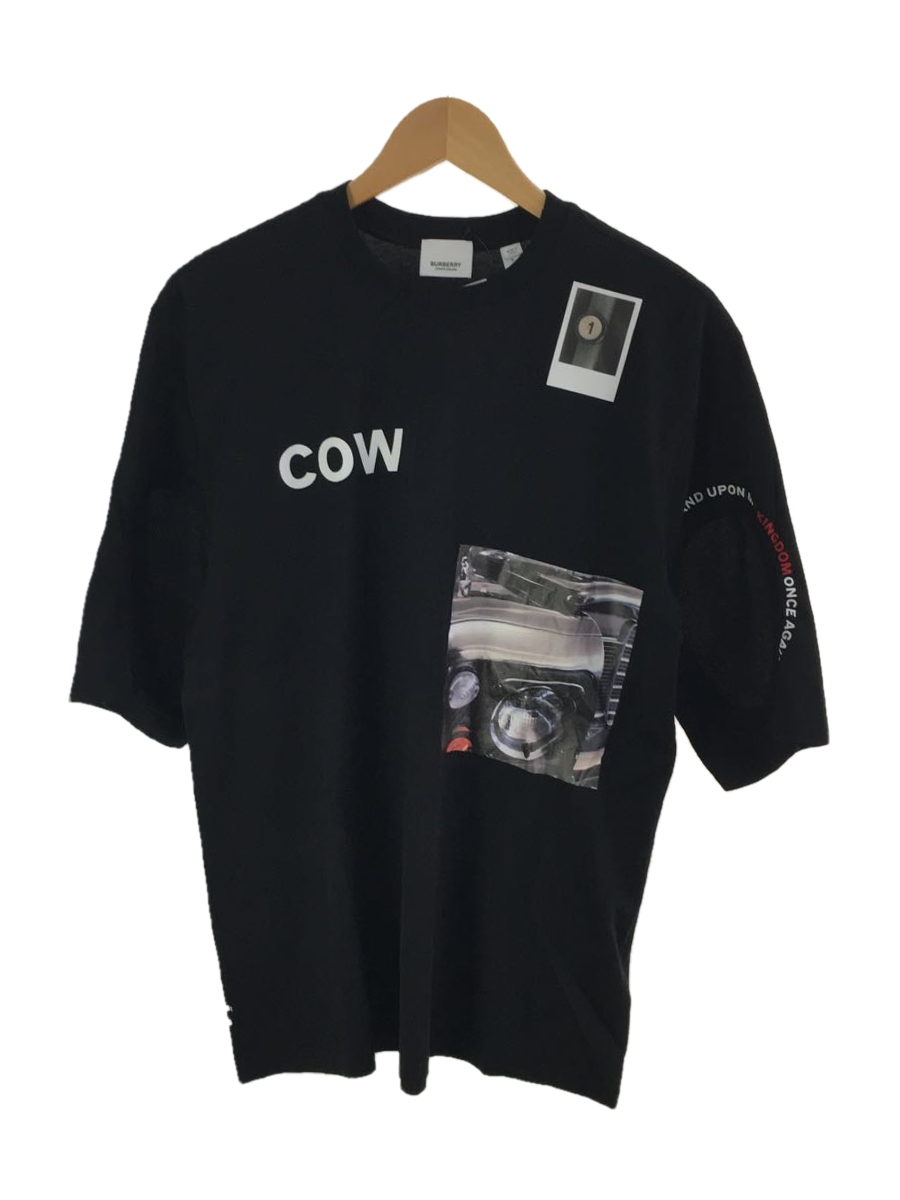 BURBERRY◇19SS/4560521/COW T-SHIRT/Tシャツ/S/ブラック黒