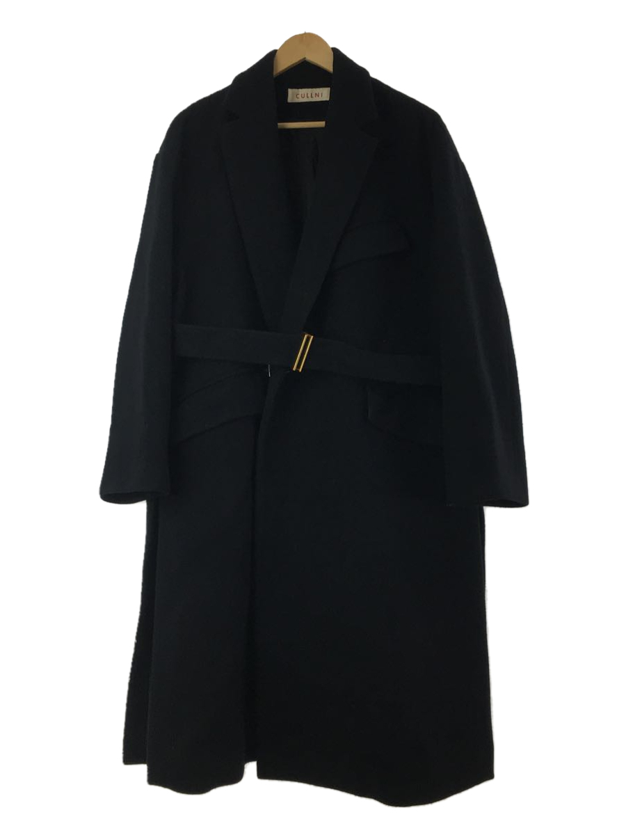 CULLNI◇20-AW-016/タイロッケンコート/チェスターコート/1/ウール/BLK