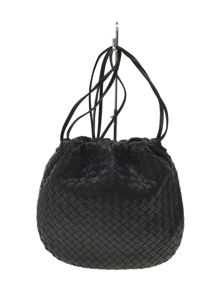 BOTTEGA VENETA◇イントレチャートショルダーバッグ/レザー/NVY www.pn