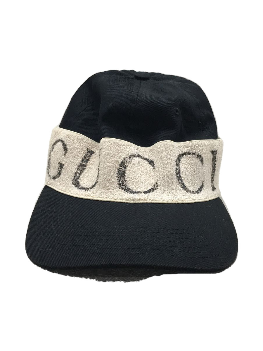 GUCCI◇ヘアバンド付きベースボールキャップ/キャップ/L/コットン/BLK