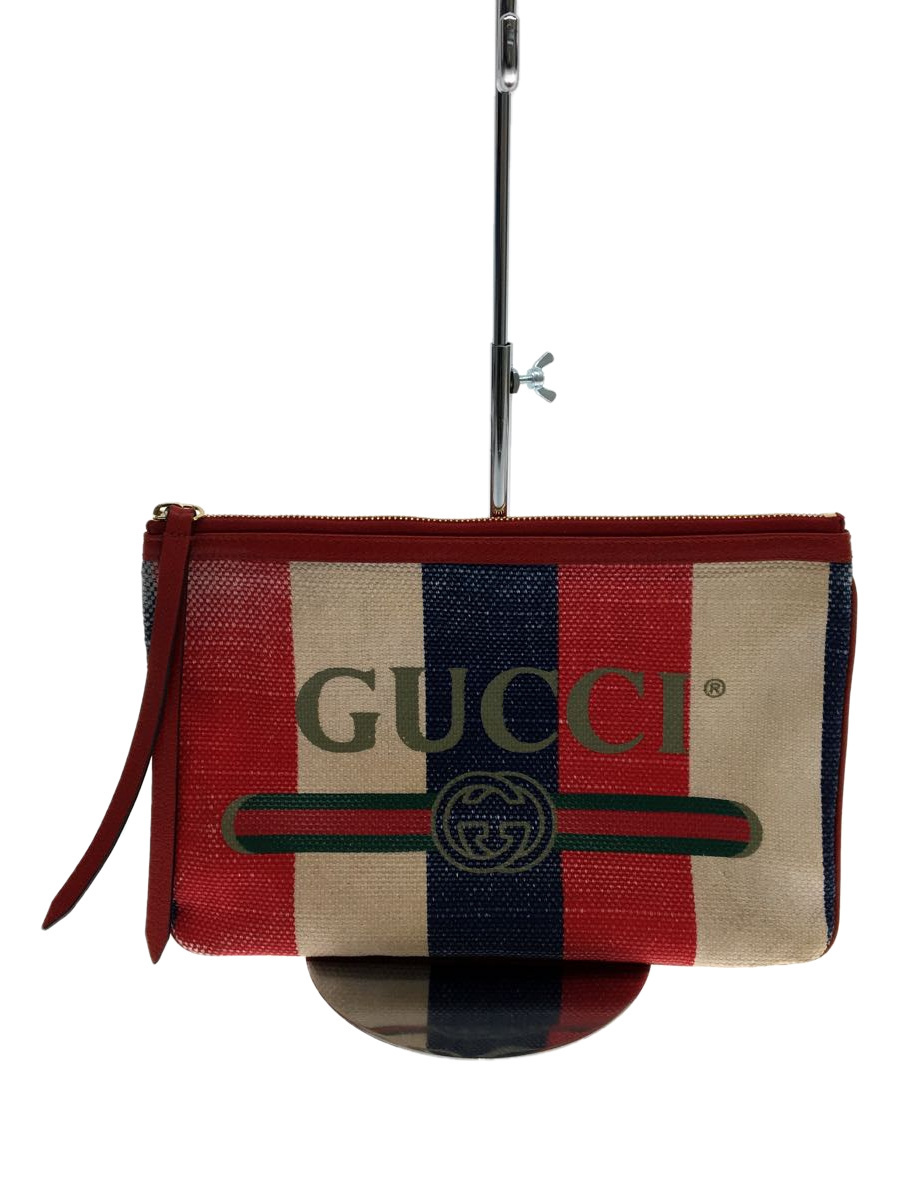 GUCCI◇ロゴ/バイアデラストライプ/シルヴィ/ポーチ/クラッチバッグ