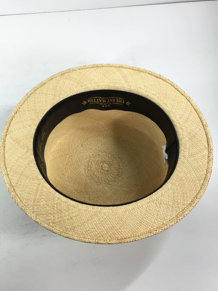 THE FAT HATTER/Boater Hat/Size:58/ストローハット/ベージュ/無地 www