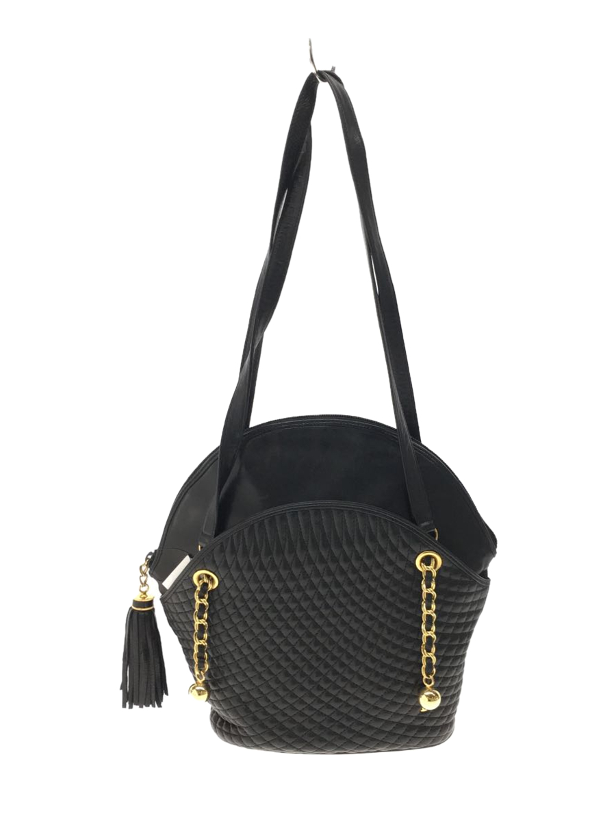 BALLY◇キルティングショルダーバッグ/レザー/BLK/無地 www