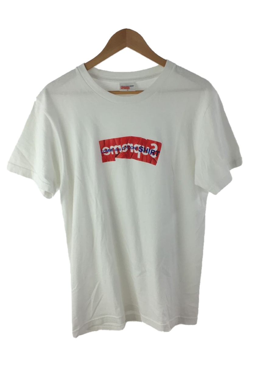 Supreme◇Tシャツ/M/コットン/WHT/無地/×COMME des GARCONS SHIRT/17SS