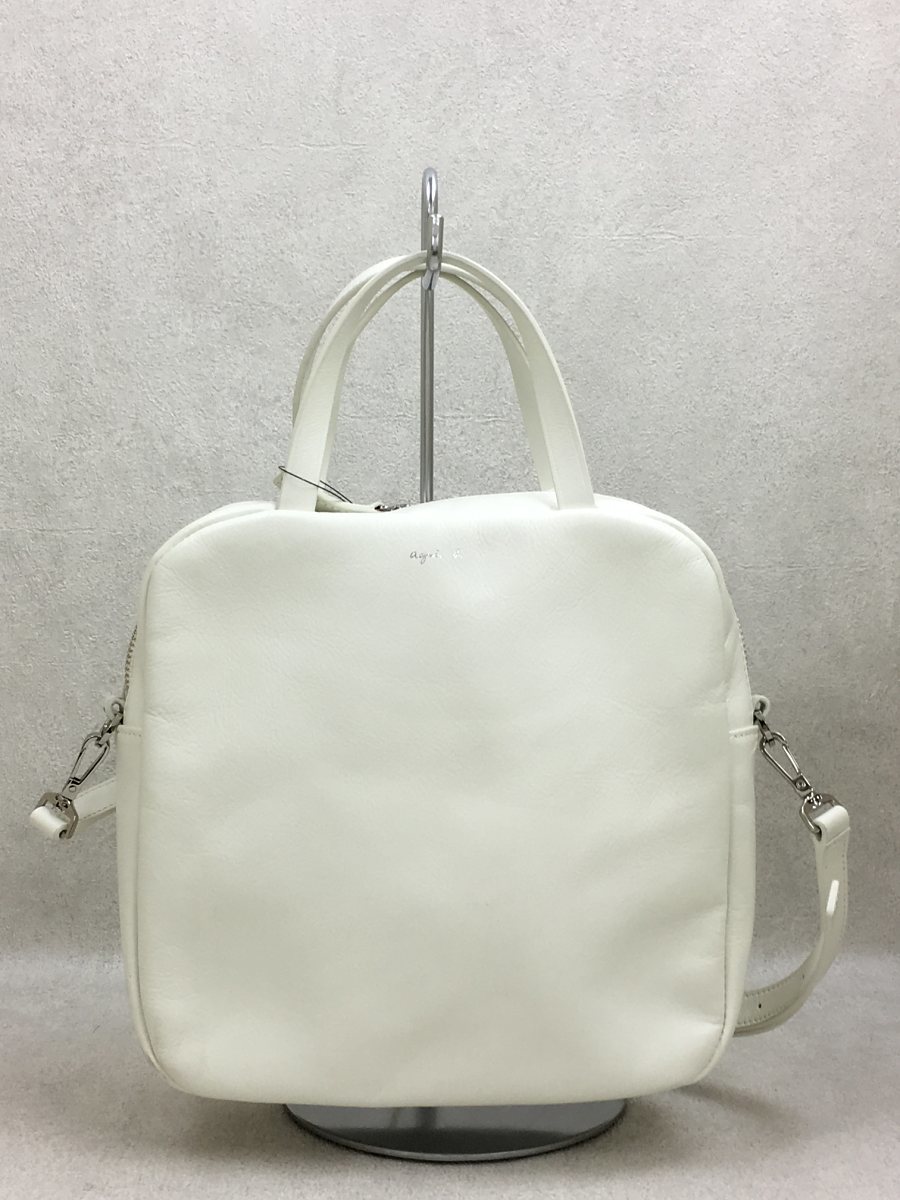 agnes b.◇ショルダーバッグ/レザー/WHT/SAS21-02/naomi/2way | www