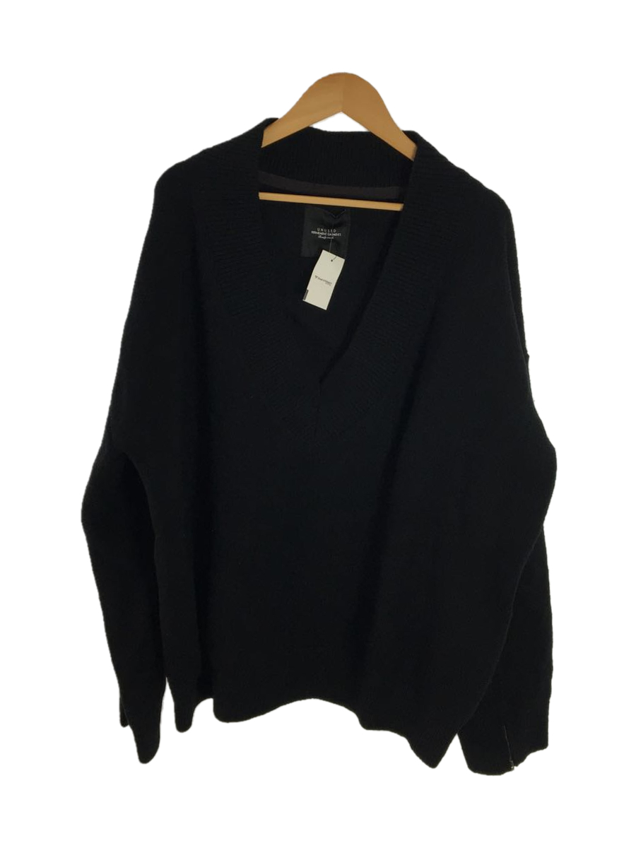 UNUSED◇18AW/7G V-neck knit/US1497/Vネックニット /2/ウール/BLK